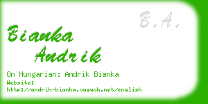 bianka andrik business card